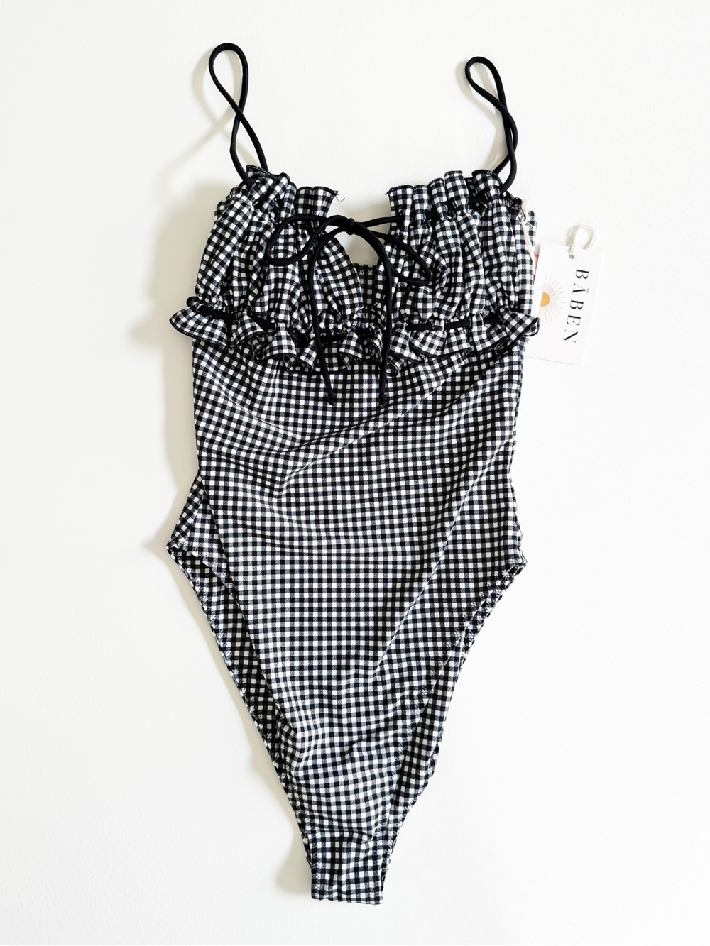 Free People x Baben Antoinette Printed One-Piece Swimsuit in Gingham Check | NWT - Picture 2 of 7